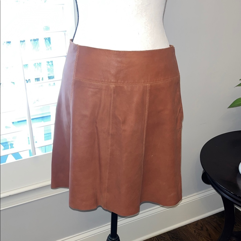 Zara Brown Leather Skirt- Medium EUC